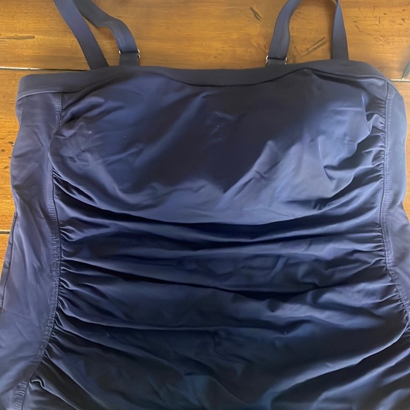 Lands' End Swim Lands End Plus Bandeau Tankini Deep Sea Navy W